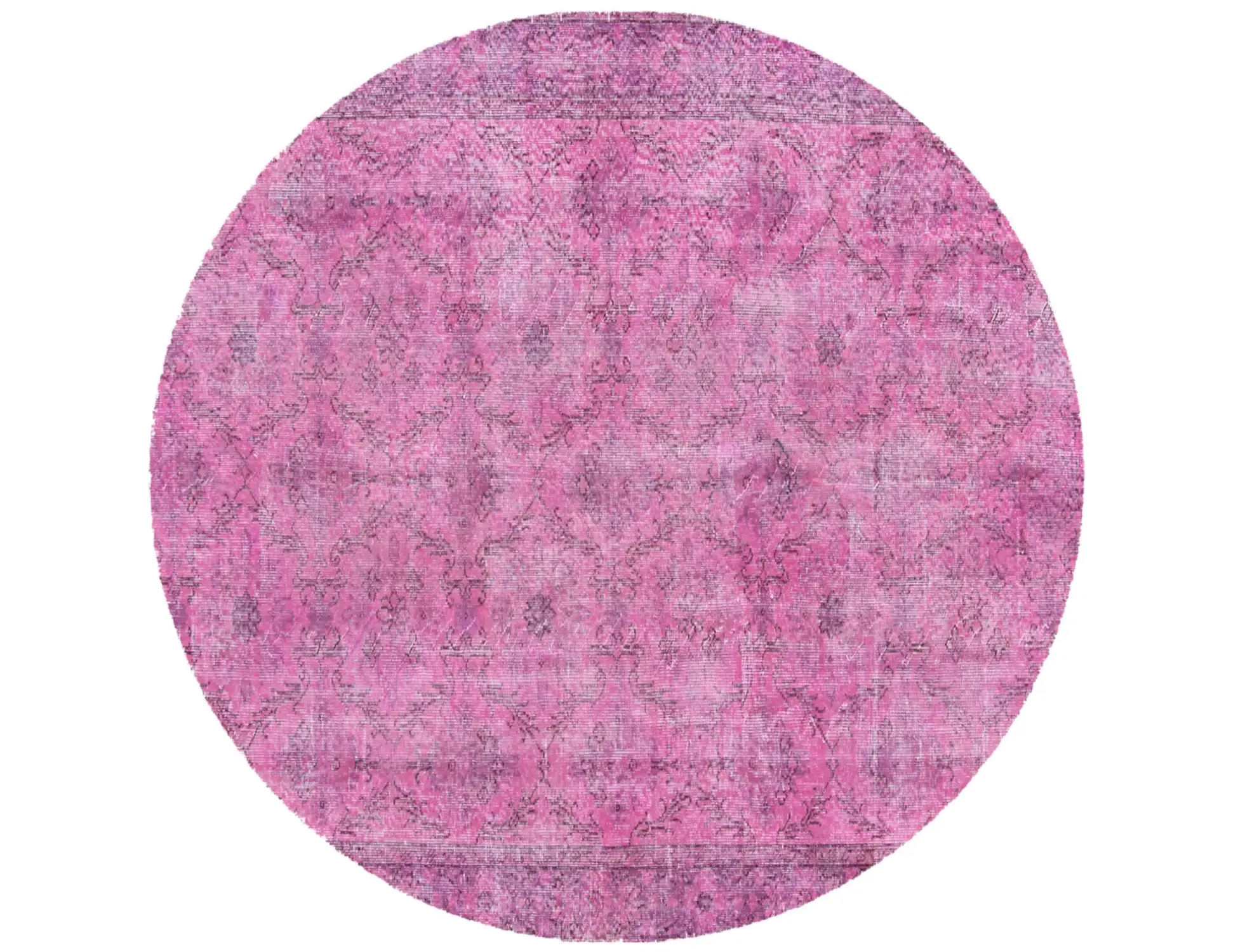 Rosa Türkei Vintage Teppich 167 x 167 cm - Einzigartiger handgefertigter Teppich