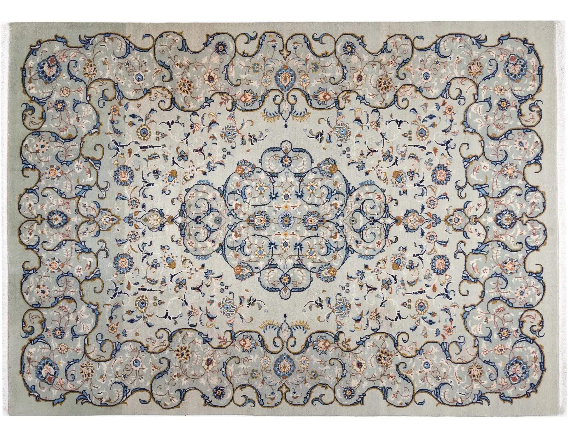 Groen Perzië Kashan Patina 315 x 240 cm - Uniek handgemaakt tapijt