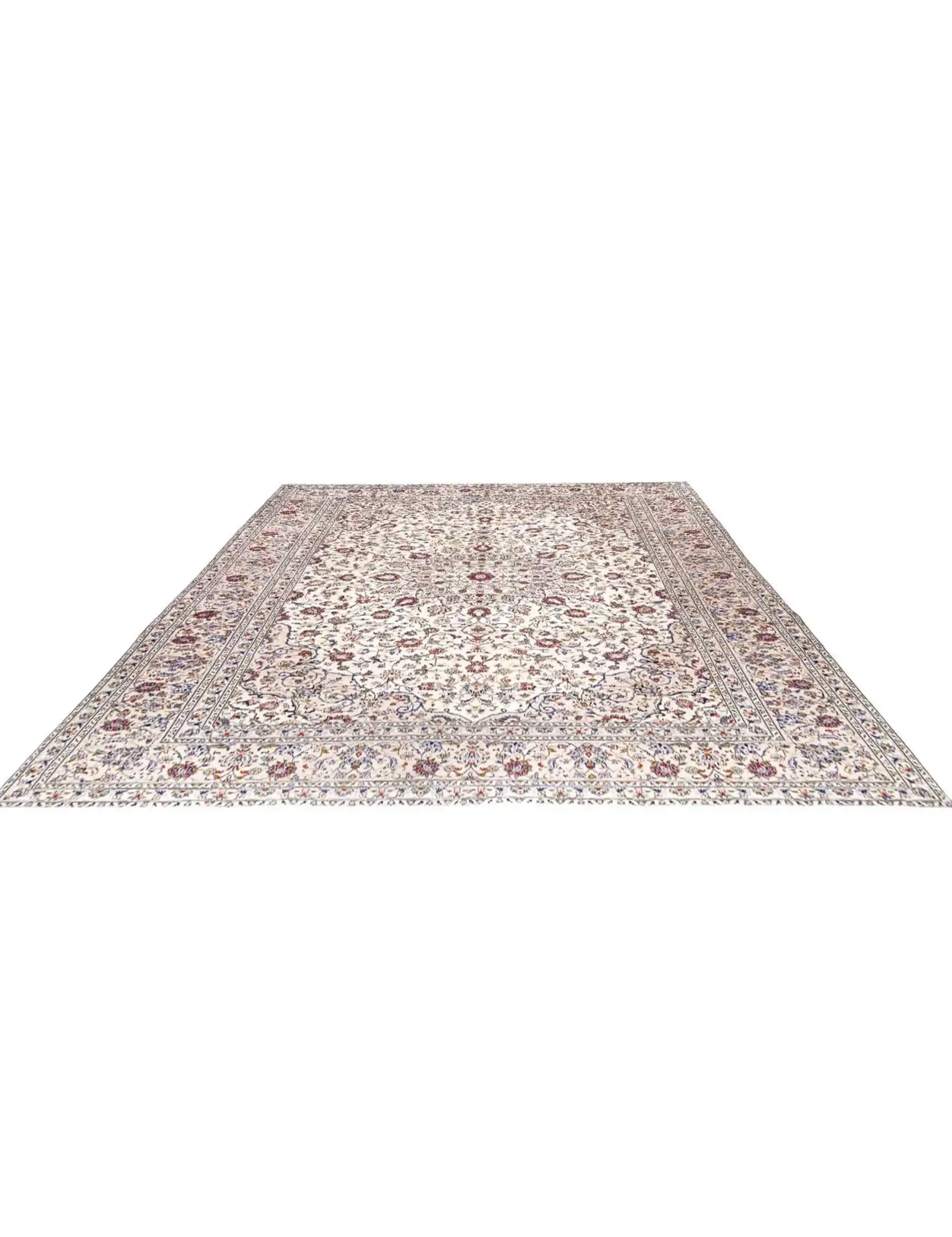 Beige Persia Kashan Patina 388 x 299 cm - Unique Handmade Carpet