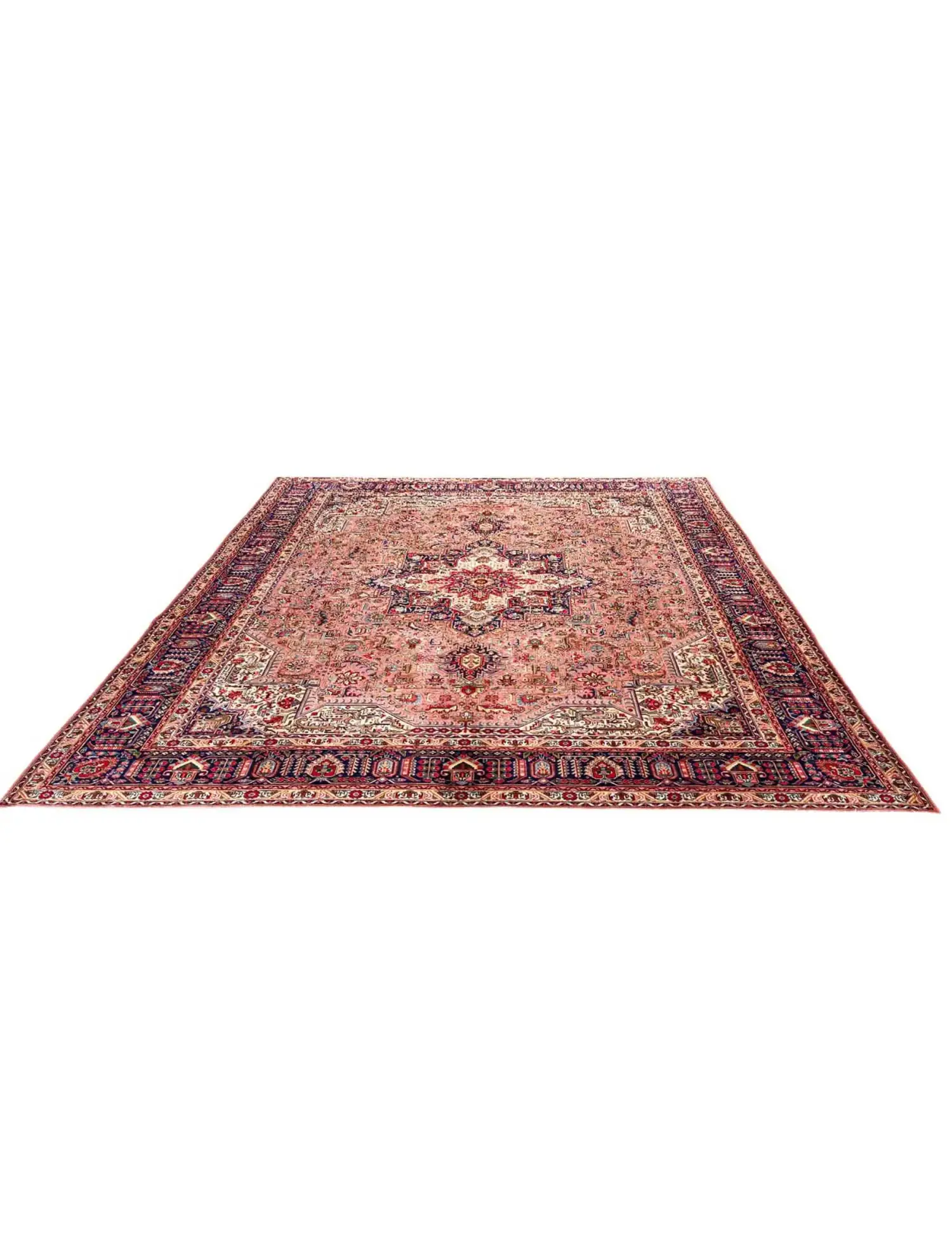 Roze Perzië Tabriz Patina 395 x 295 cm - Uniek handgemaakt tapijt