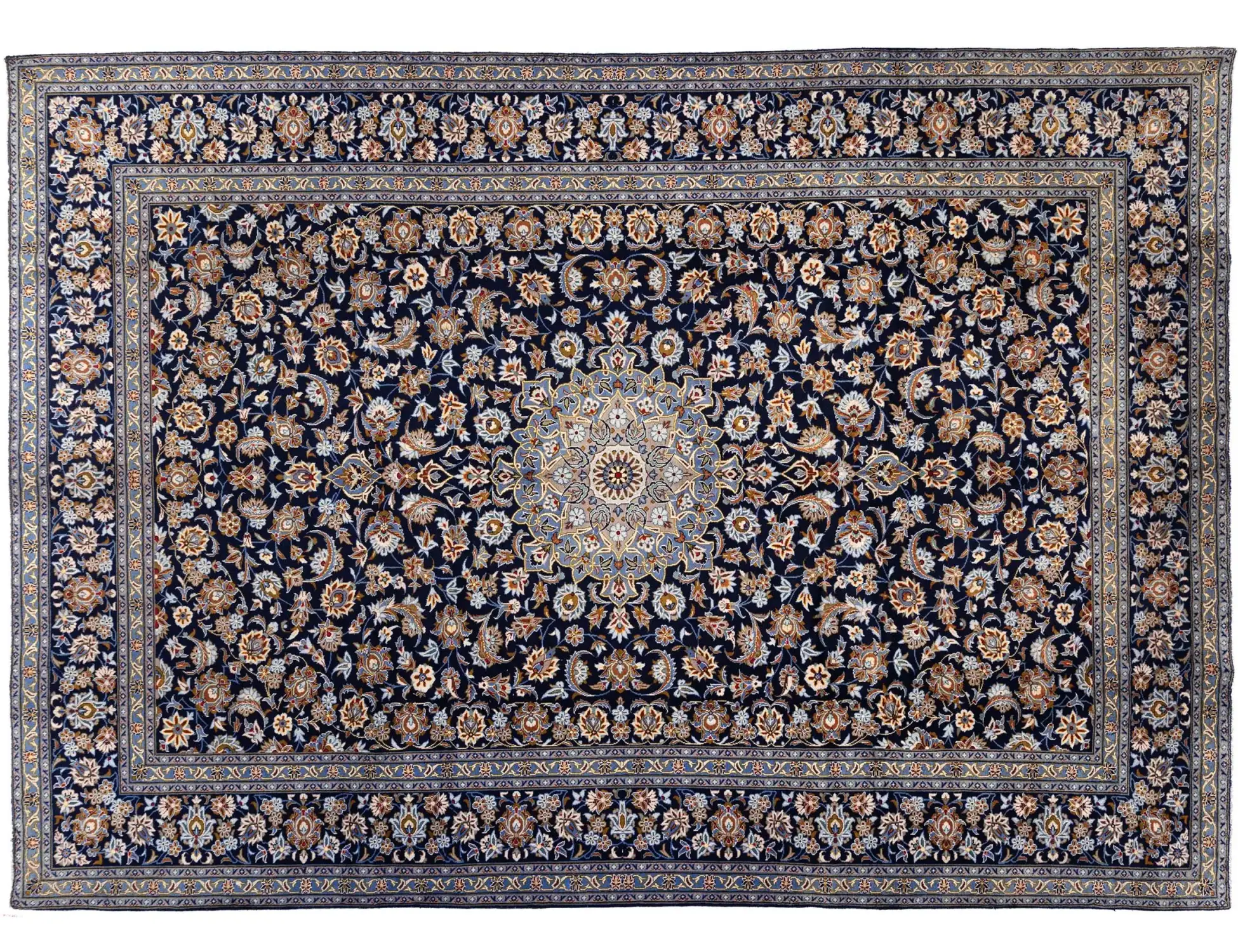 Bleu Persan Ardakan Patina 401 x 296 cm - Tapis fait main unique