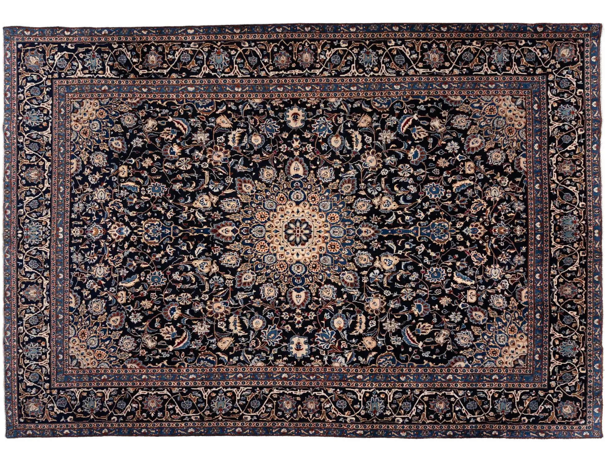 Sininen Persia Kashmar Patina 372 x 286 cm - Ainutlaatuinen käsintehty matto