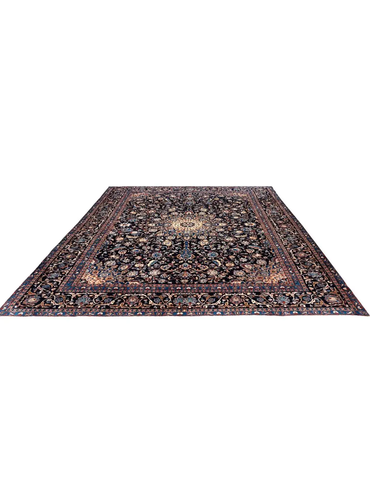 Blauw Perzië Kashmar Patina 372 x 286 cm - Uniek handgemaakt tapijt