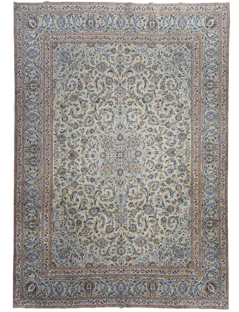 Grønn Persia Kashan Patina 415 x 300 cm