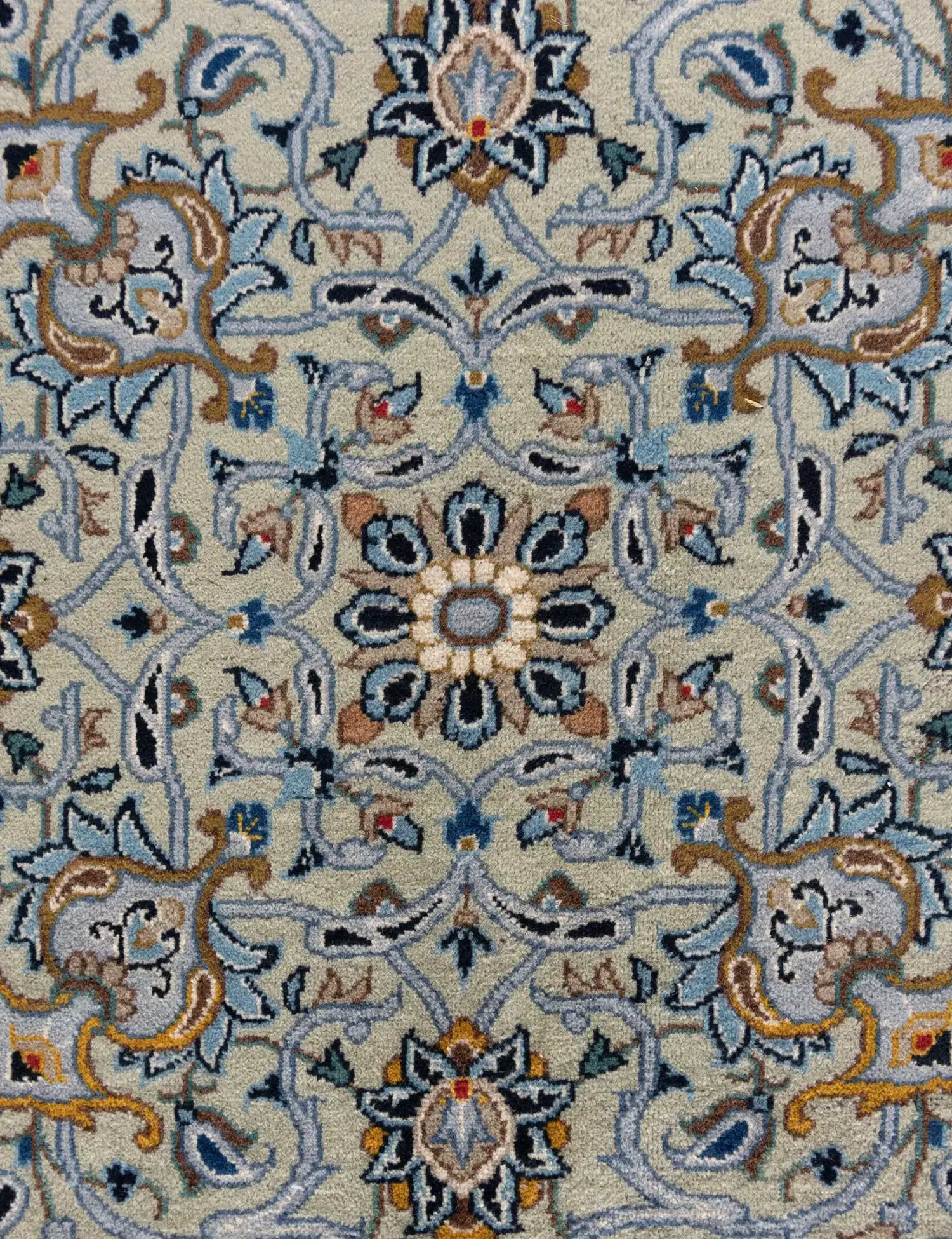 Verde Persiano Kashan Patina 415 x 300 cm - Tappeto unico fatto a mano
