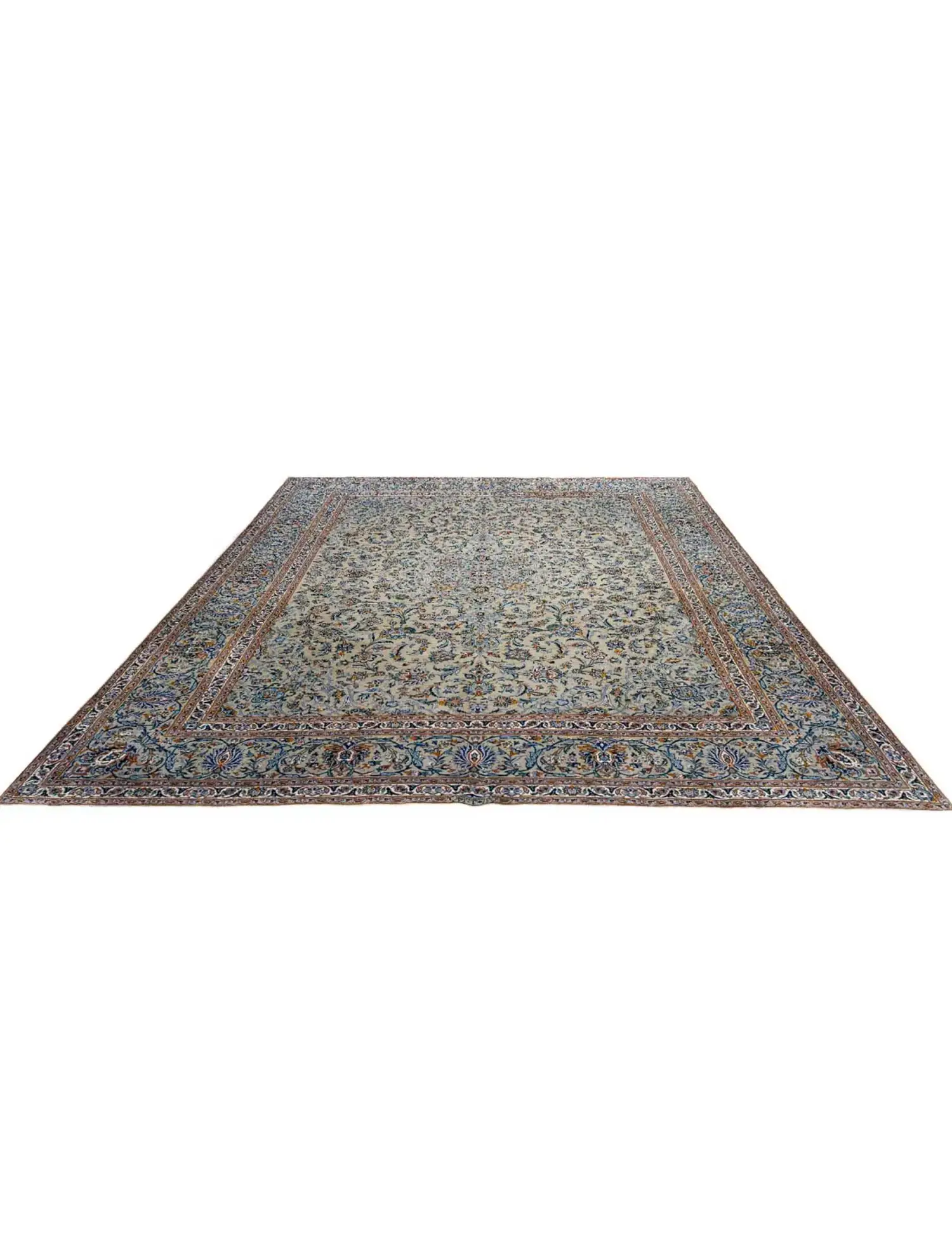 Verde Persiano Kashan Patina 415 x 300 cm - Tappeto unico fatto a mano