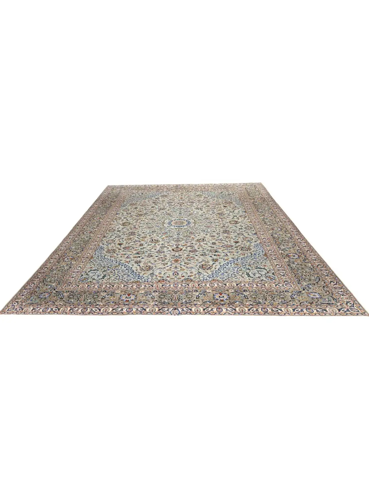 Vihreä Persia Kashan Patina 394 x 292 cm - Ainutlaatuinen käsintehty matto