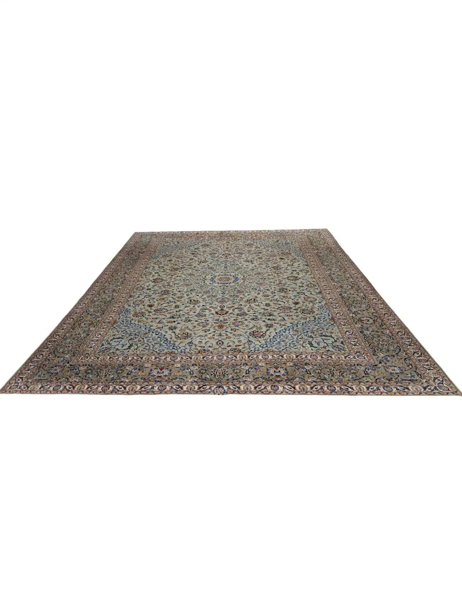 Vihreä Persia Kashan Patina 394 x 292 cm - Ainutlaatuinen käsintehty matto