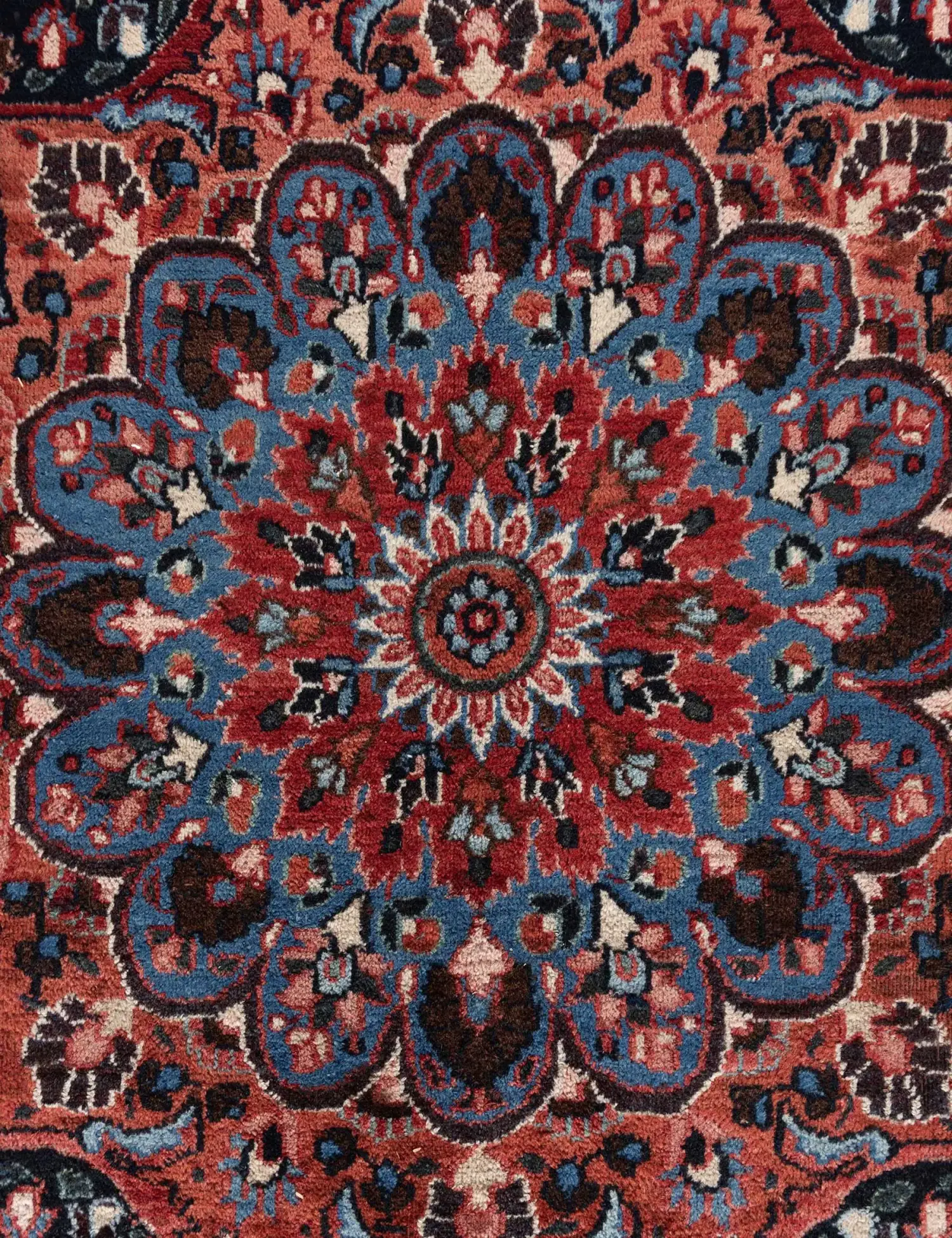 Rojo Persa Moud Patina 414 x 305 cm - Alfombra única hecha a mano