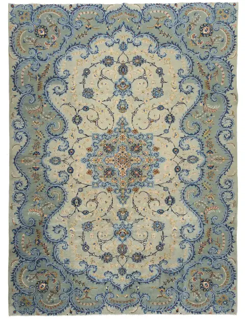 Grønn Persia Kashan Patina 340 x 245 cm
