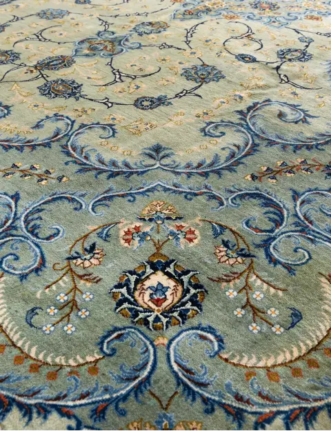 Grønn Persia Kashan Patina 340 x 245 cm - view 3