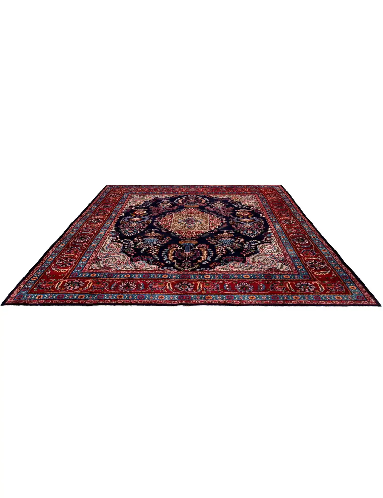 Blauw Perzië Khorasan Patina 283 x 243 cm - Uniek handgemaakt tapijt