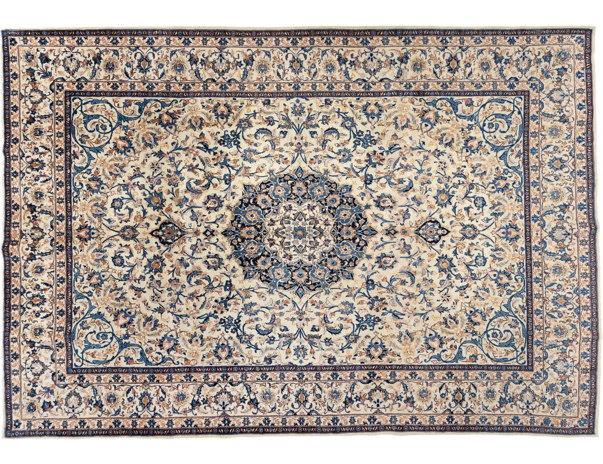 Beige Persan Kashmar Patina 385 x 298 cm - Tapis fait main unique