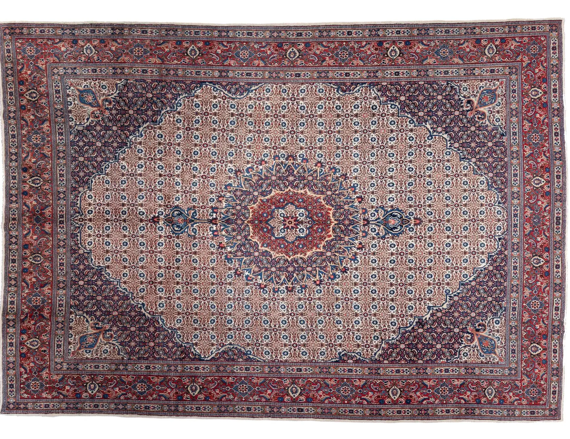 Beige Persa Moud Patina 385 x 294 cm - Alfombra única hecha a mano