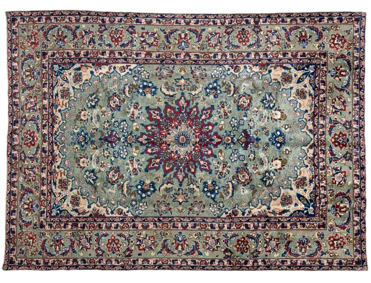 Grøn Persien Kashmar Patina 296 x 196 cm