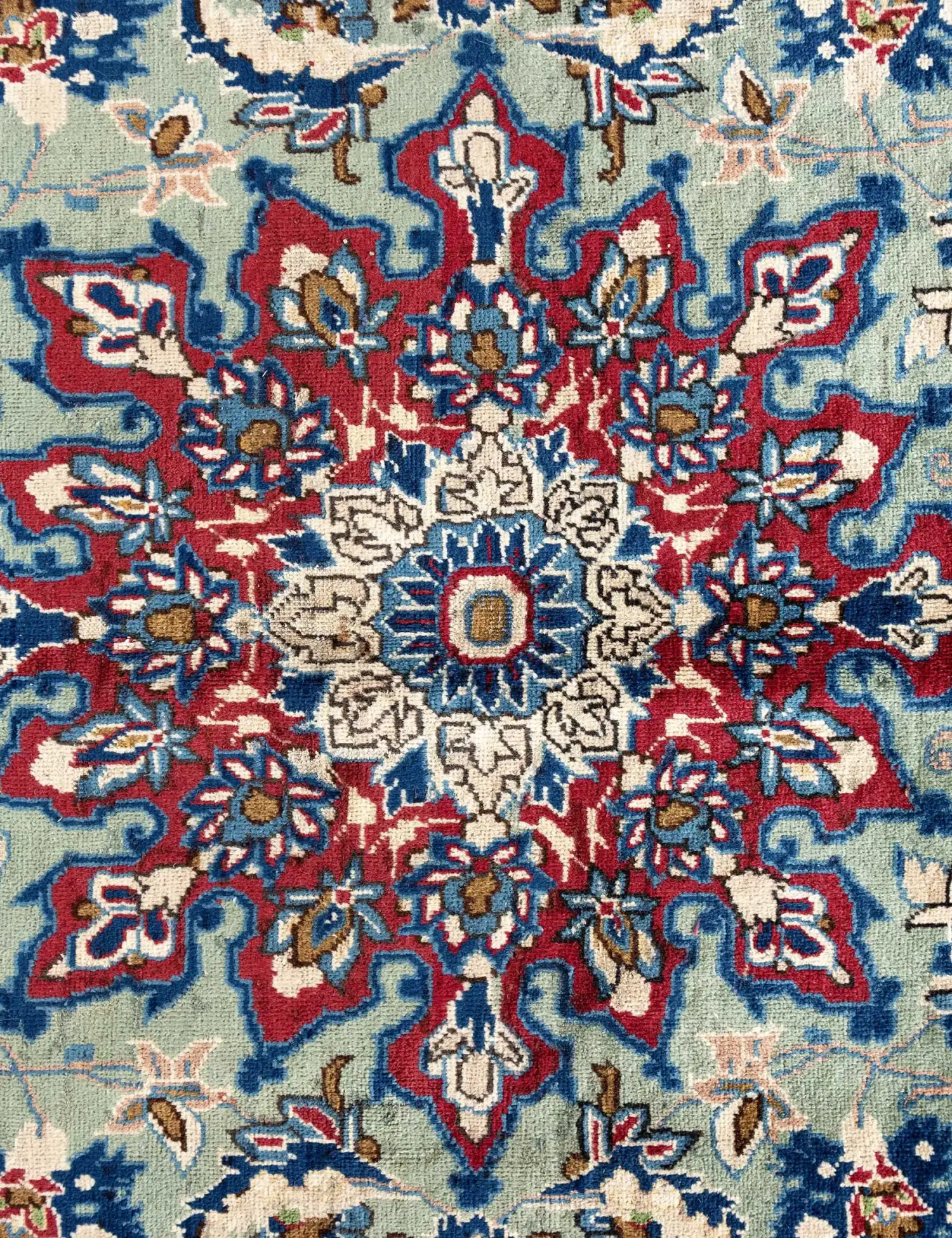 Grün Persien Kashmar Patina 296 x 196 cm - Einzigartiger handgefertigter Teppich
