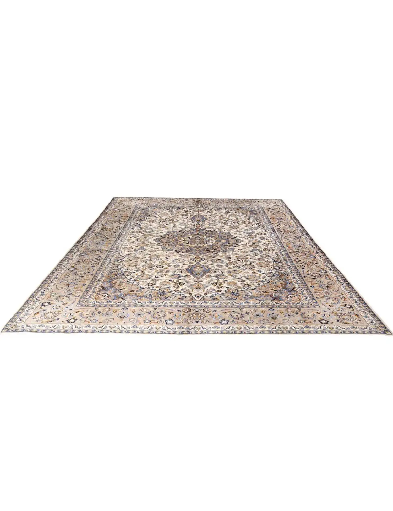 Beige Perzië Kashan Patina 397 x 292 cm - Uniek handgemaakt tapijt