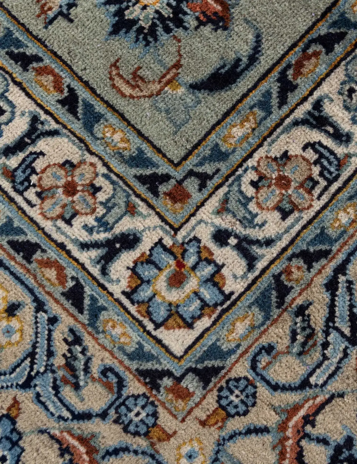 Grün Persien Kashmar Patina 346 x 246 cm - Einzigartiger handgefertigter Teppich