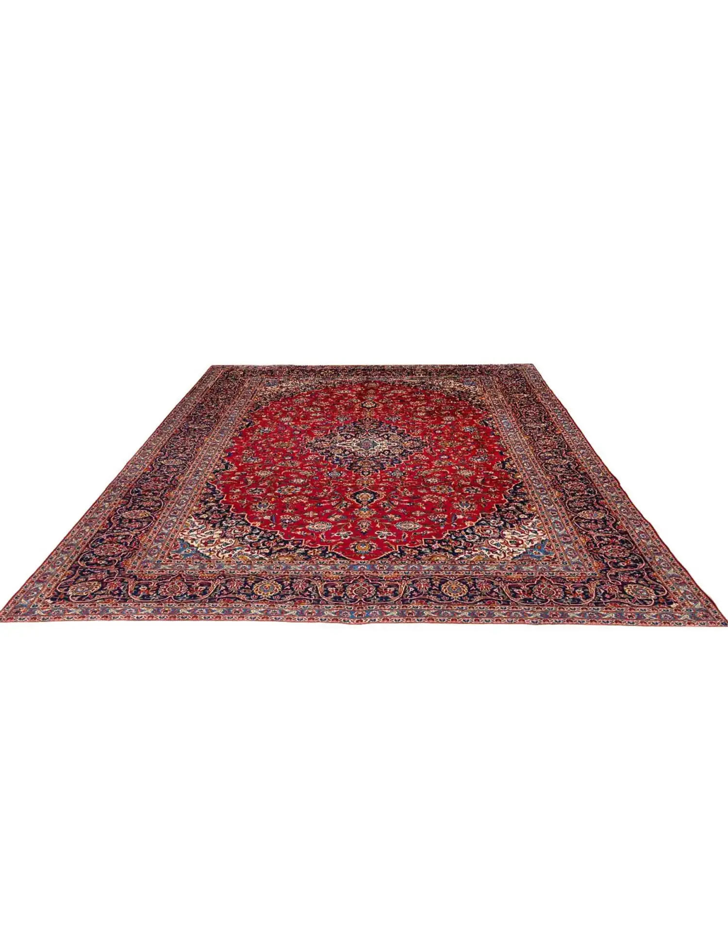 Rouge Persan Kashan Patina 375 x 260 cm - Tapis fait main unique