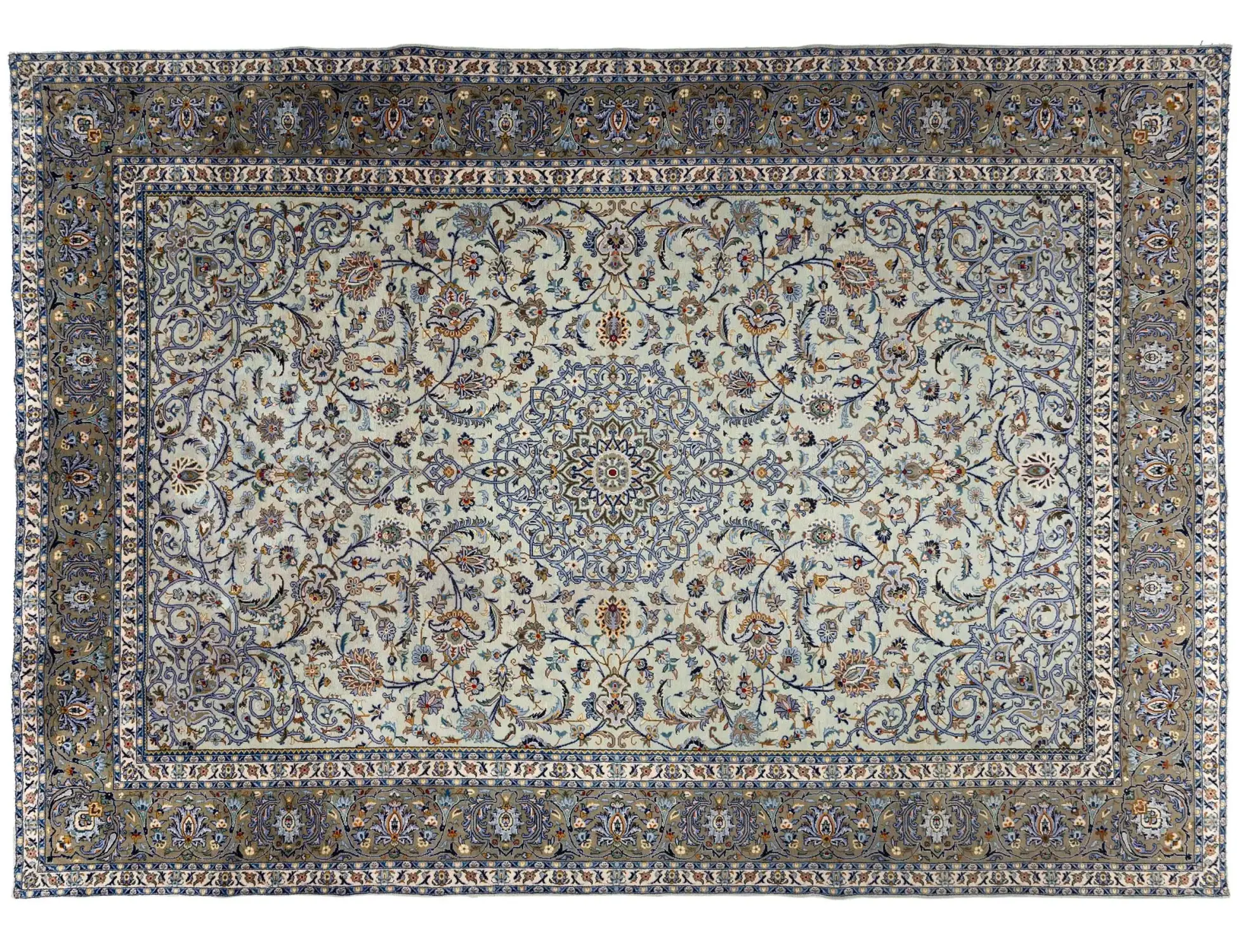 Beige Persan Kashan Patina 404 x 296 cm - Tapis fait main unique
