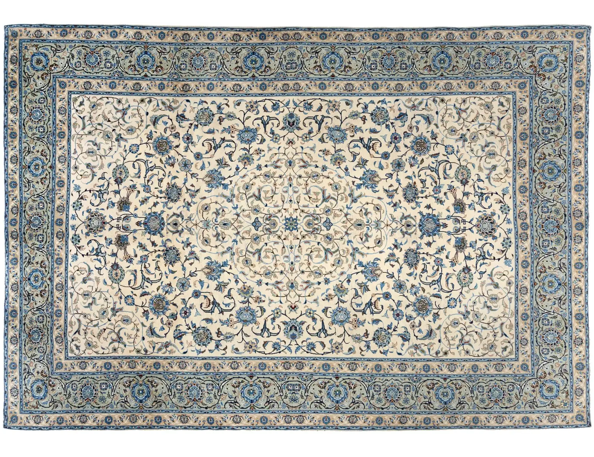 Beige Persia Kashan Patina 392 x 300 cm - Unique Handmade Carpet