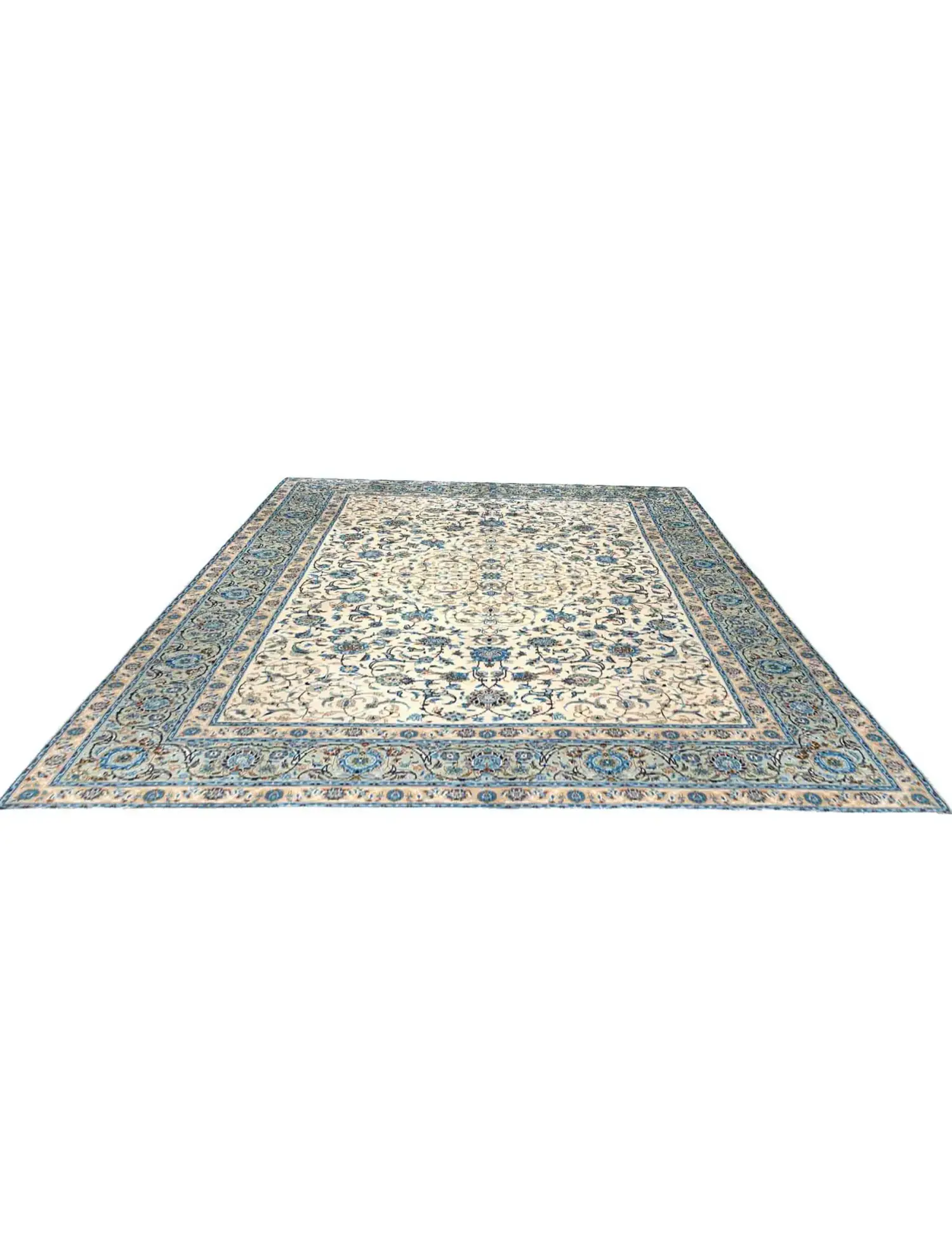 Beige Persia Kashan Patina 392 x 300 cm - Unique Handmade Carpet