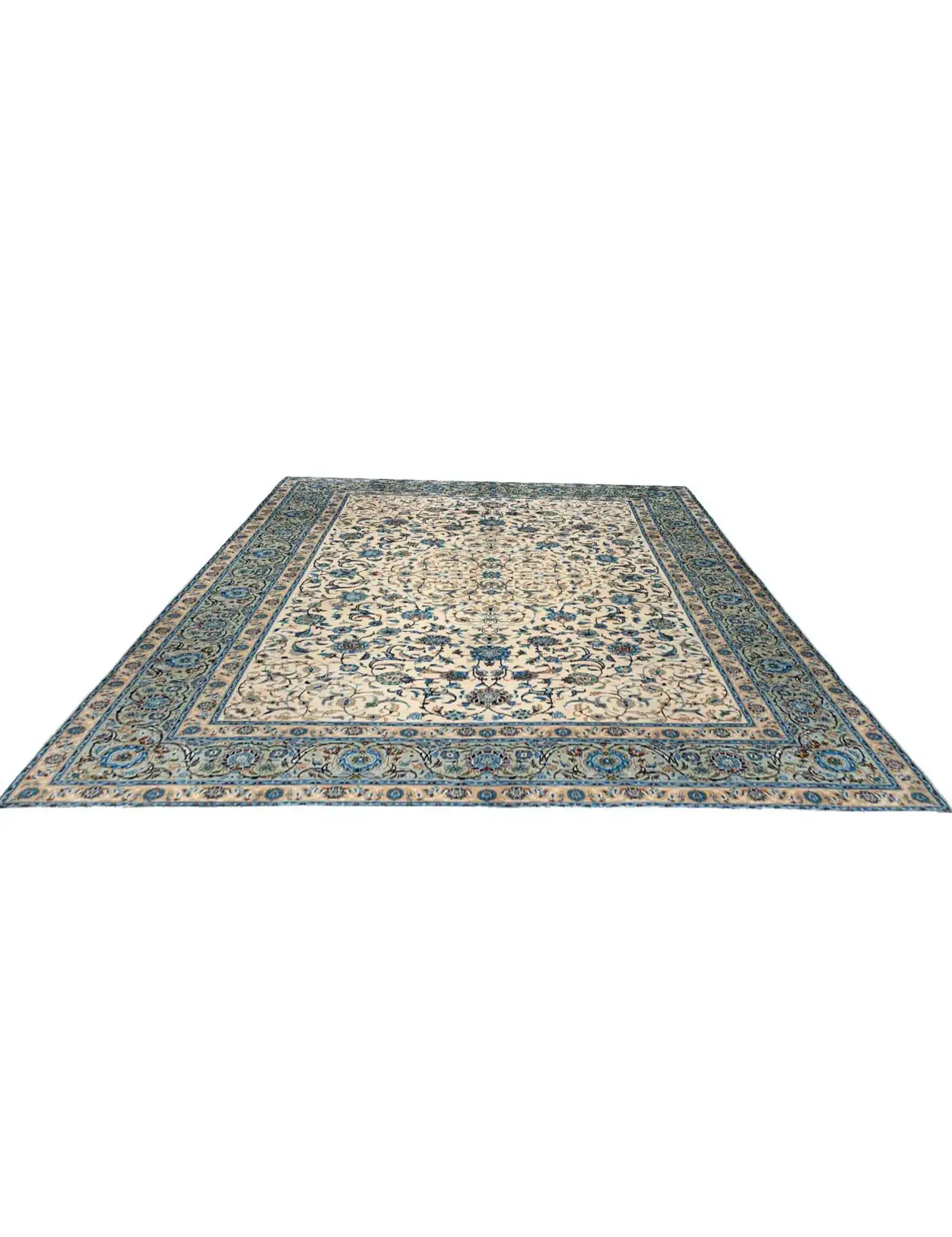 Beige Persia Kashan Patina 392 x 300 cm - Unique Handmade Carpet