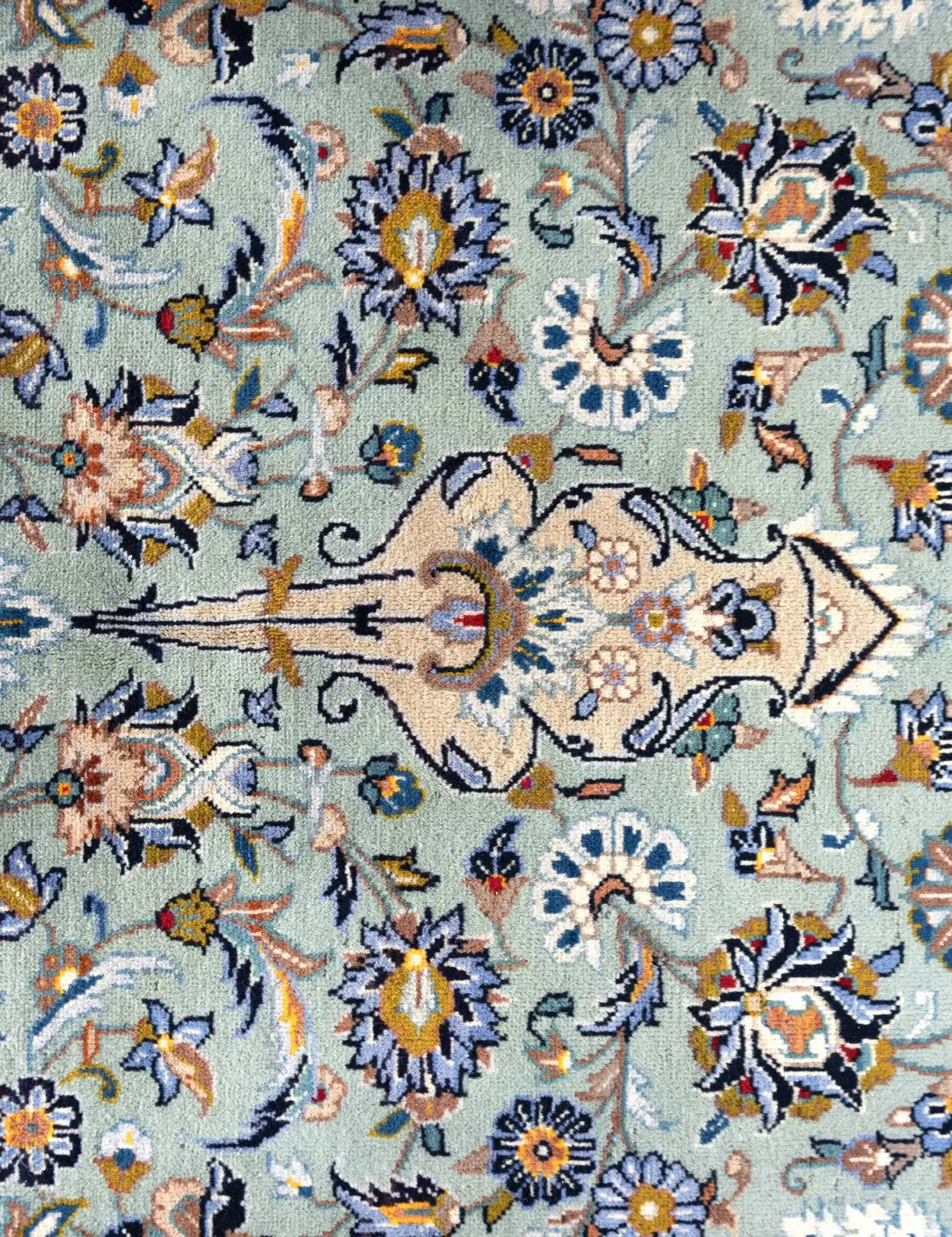 Beige Persan Kashan Patina 366 x 253 cm - Tapis fait main unique