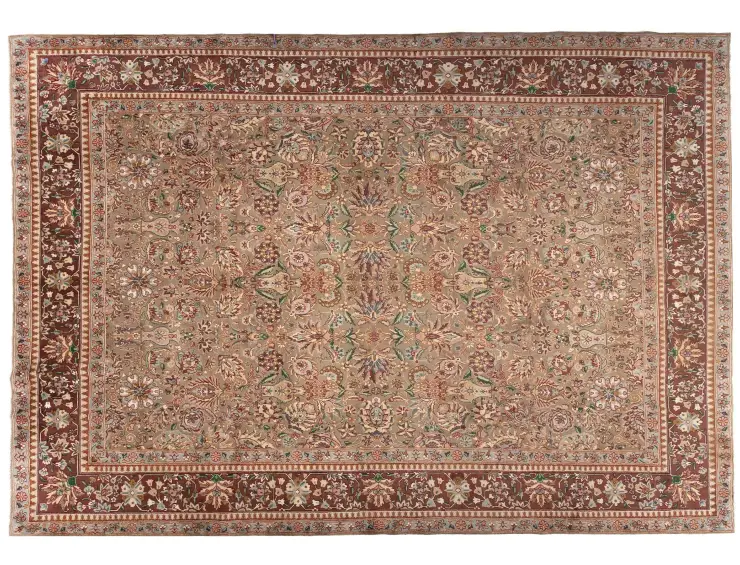 Beige Persan Kerman Patina 398 x 295 cm