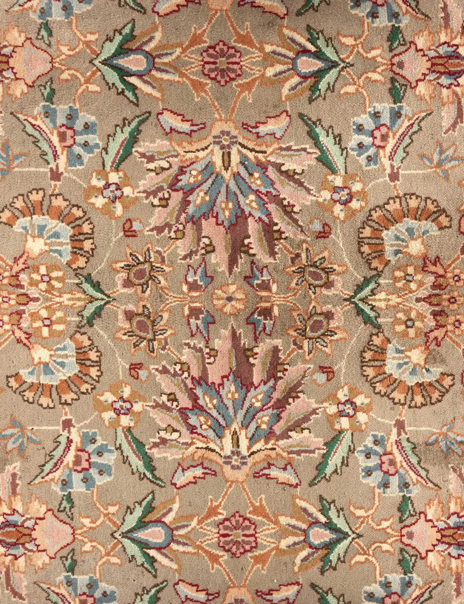 Beige Persiano Kerman Patina 398 x 295 cm - Tappeto unico fatto a mano