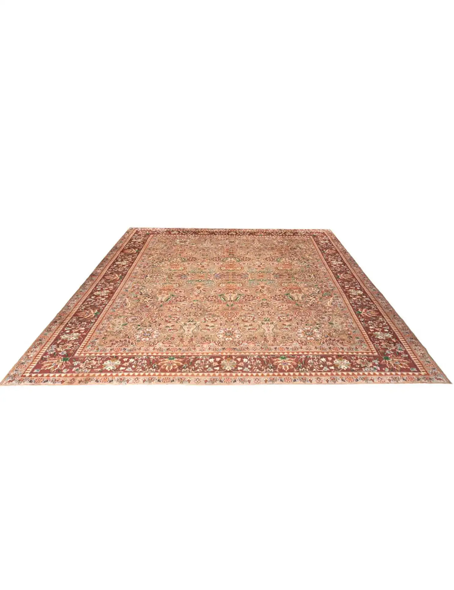 Beige Persiano Kerman Patina 398 x 295 cm - Tappeto unico fatto a mano