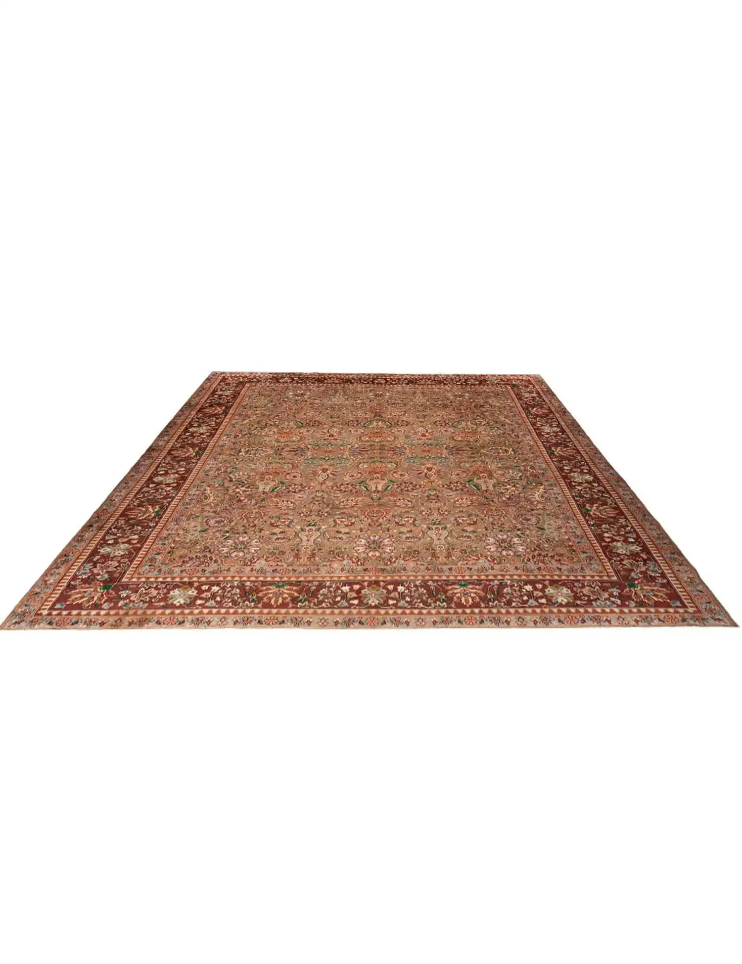 Beige Persiano Kerman Patina 398 x 295 cm - Tappeto unico fatto a mano