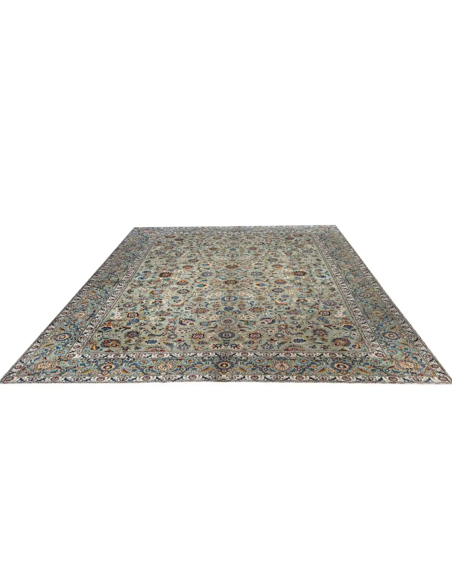 Beige Persiano Kashan Patina 443 x 317 cm - Tappeto unico fatto a mano