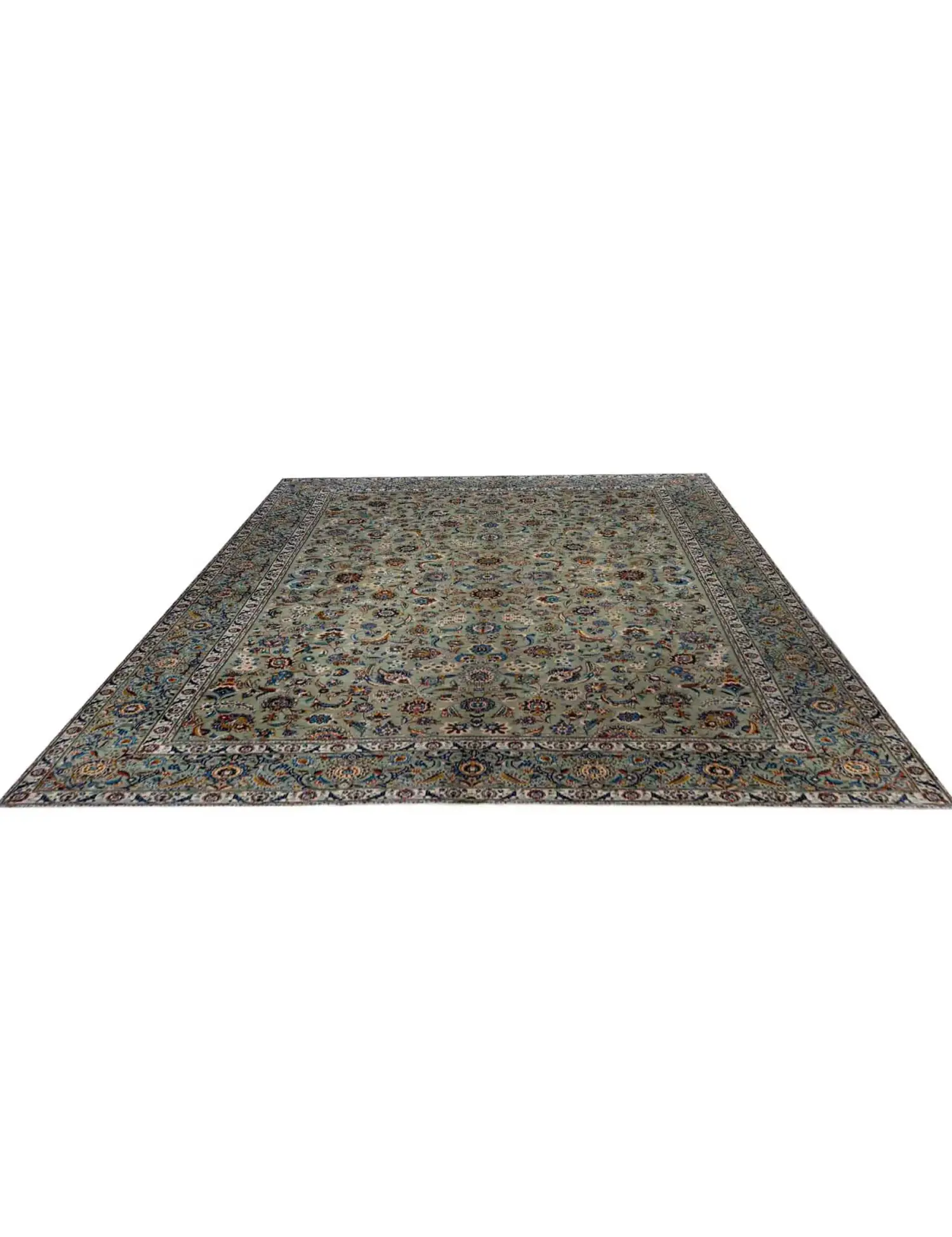 Beige Persiano Kashan Patina 443 x 317 cm - Tappeto unico fatto a mano