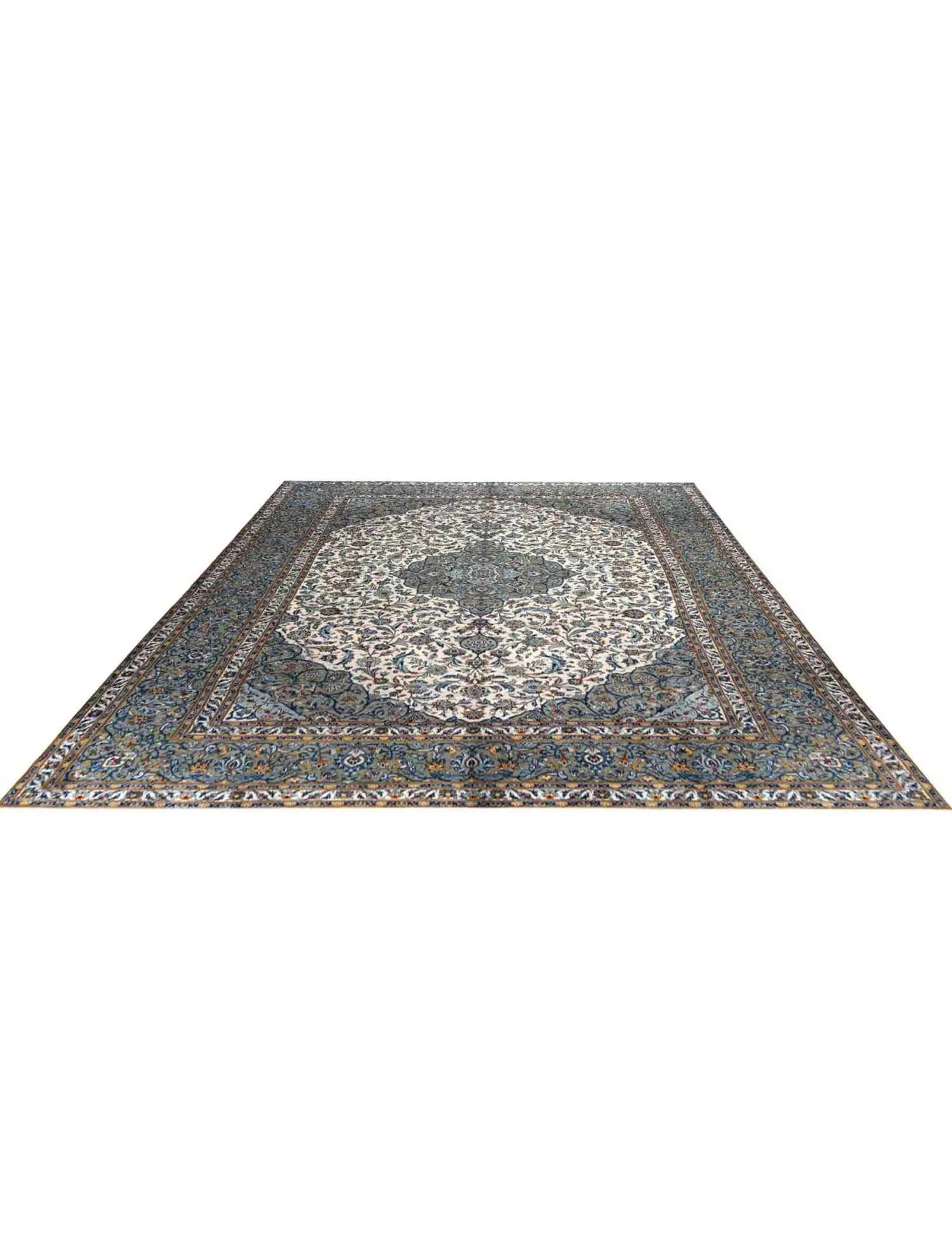 Beige Persia Kashan Patina 474 x 307 cm - Unique Handmade Carpet