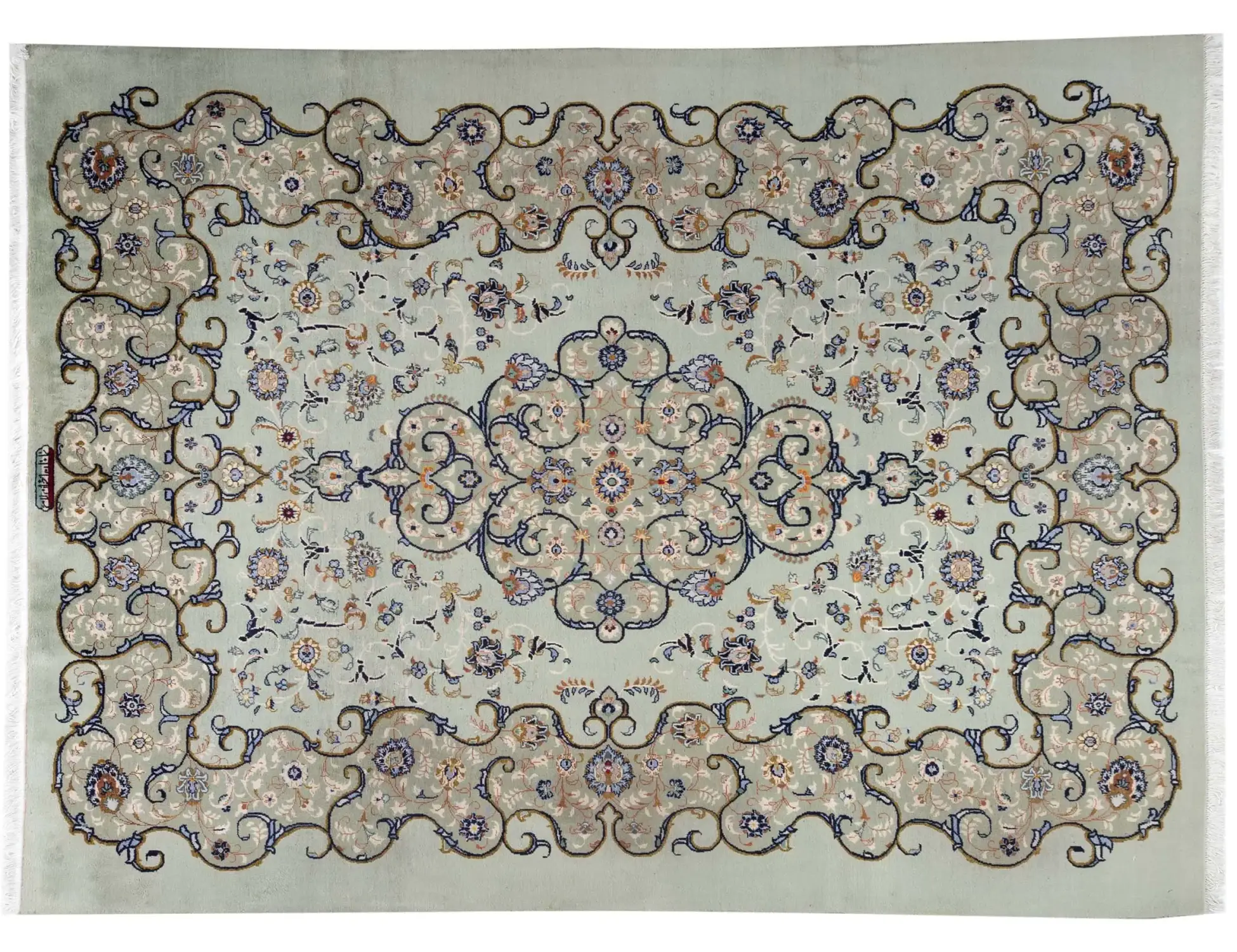 Beige Persan Kashan Patina 315 x 239 cm - Tapis fait main unique