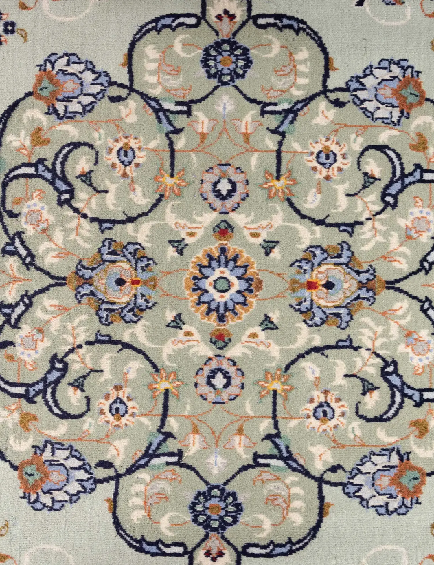 Beige Persa Kashan Patina 315 x 239 cm - Alfombra única hecha a mano