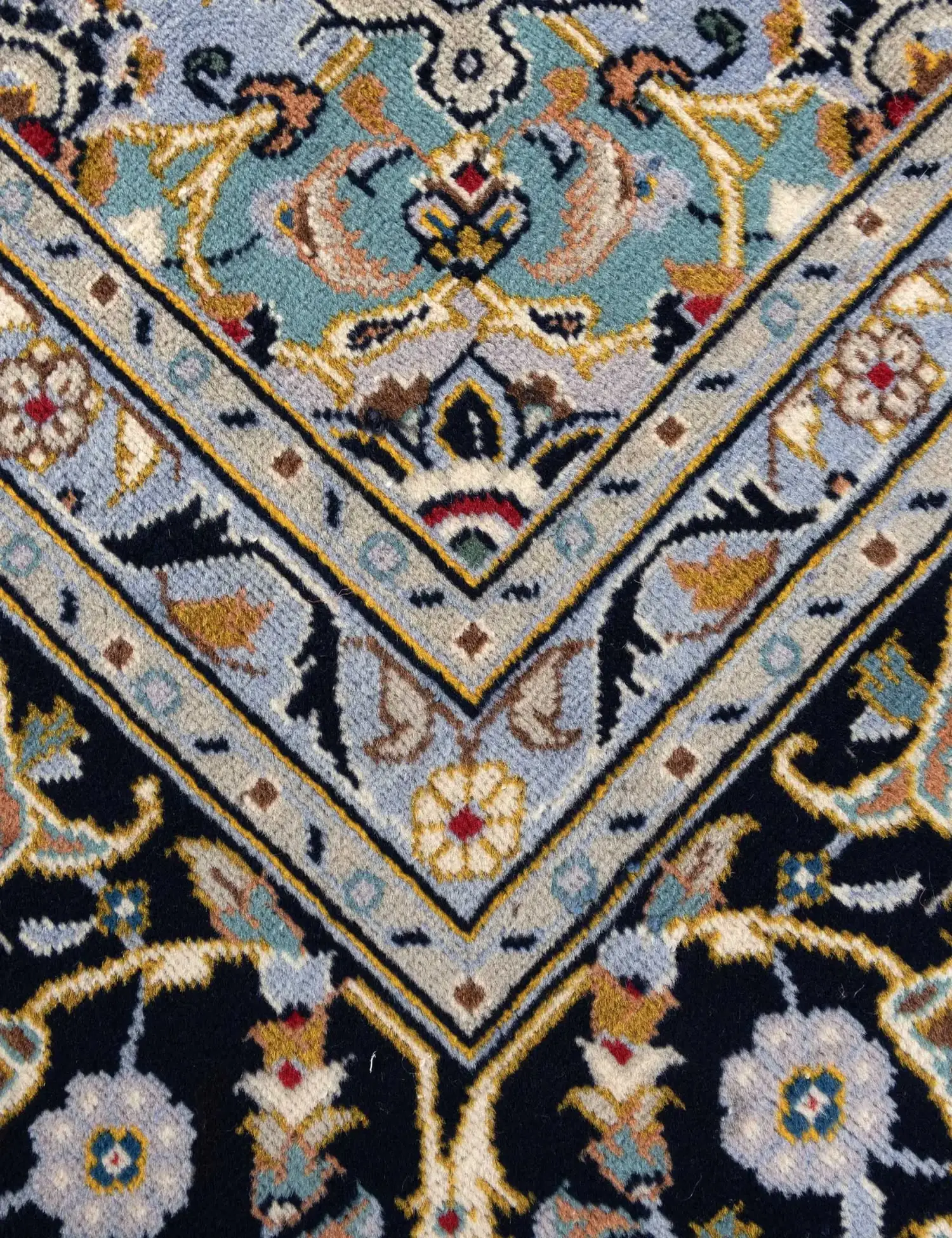 Bleu Persan Ardakan Patina 305 x 207 cm - Tapis fait main unique