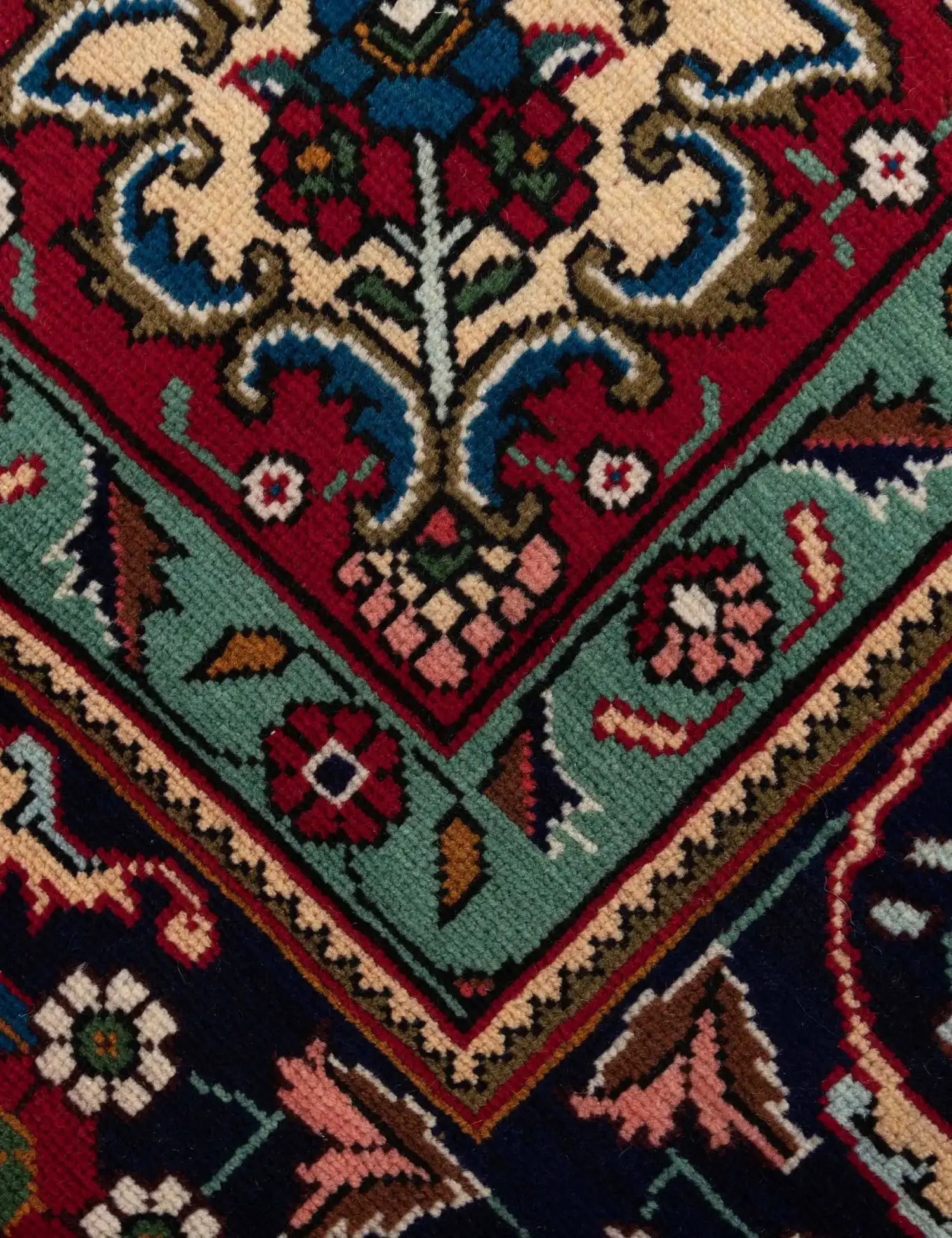 Blu Persiano Tabriz Patina 355 x 248 cm - Tappeto unico fatto a mano