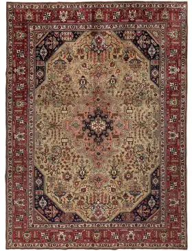 Beige Persiano Tabriz Patina 325 x 245 cm