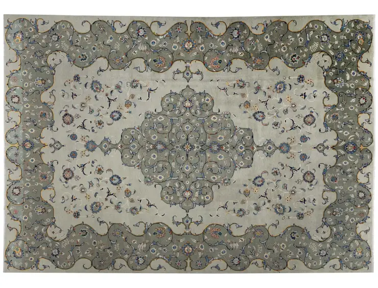 Beige Persan Kashan Patina 405 x 312 cm