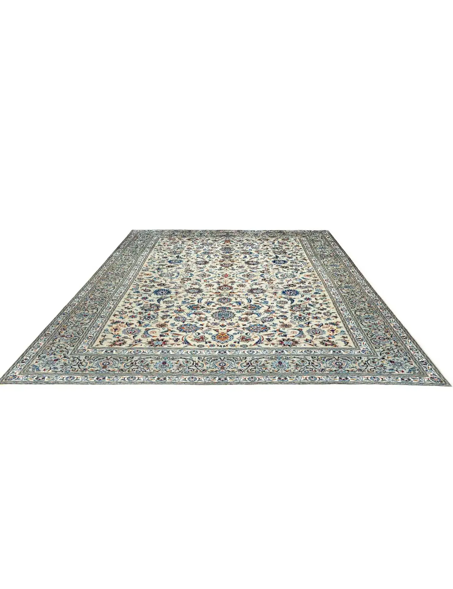 Beige Perzië Kashan Patina 347 x 260 cm - Uniek handgemaakt tapijt