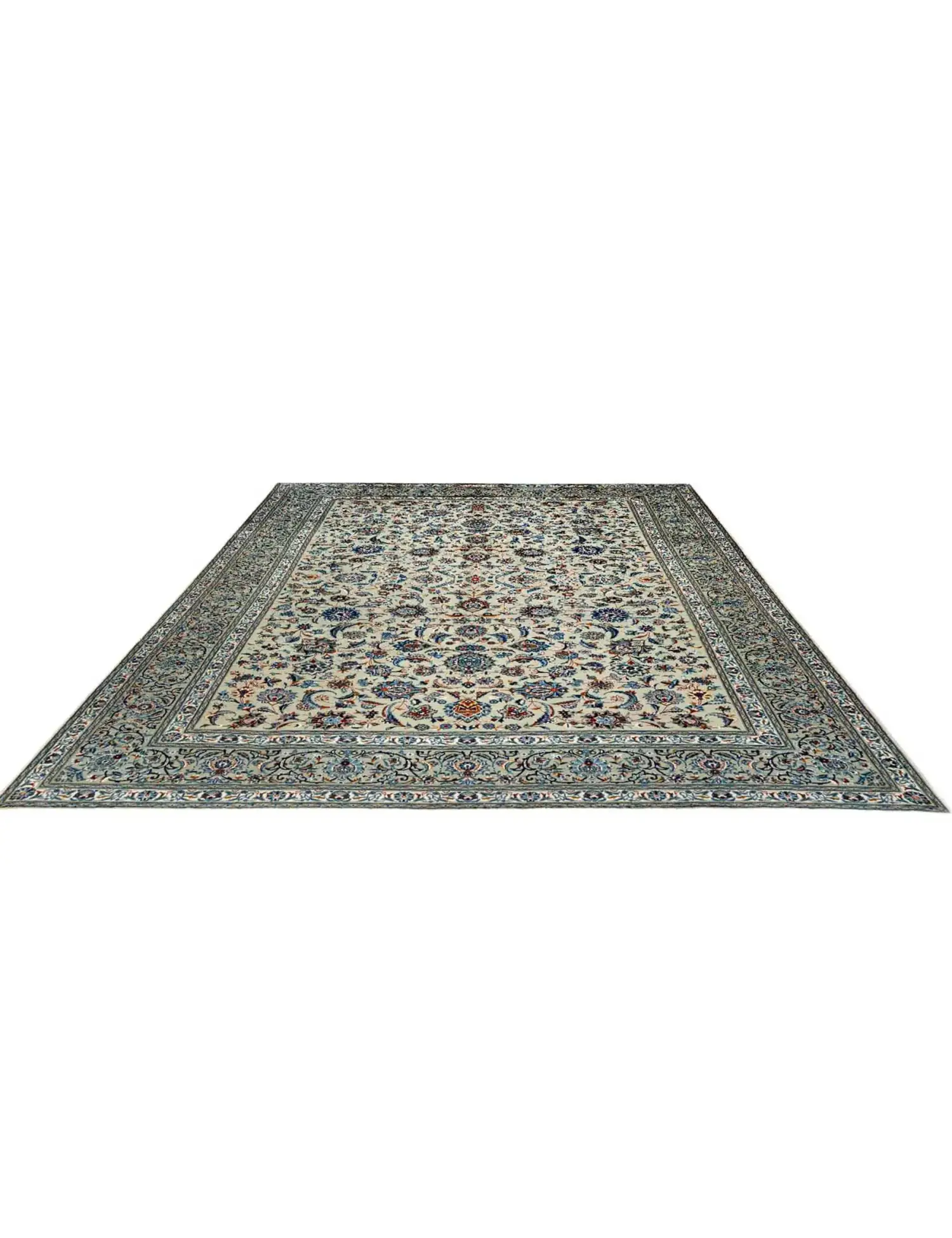 Beige Perzië Kashan Patina 347 x 260 cm - Uniek handgemaakt tapijt