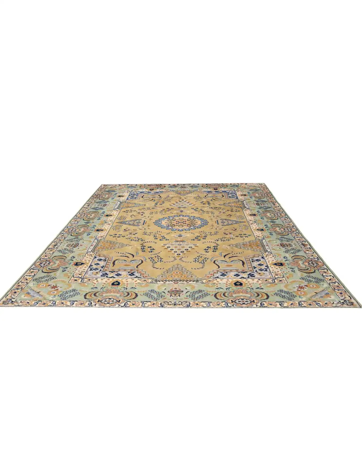 Giallo Persiano Kashan Patina 316 x 217 cm - Tappeto unico fatto a mano