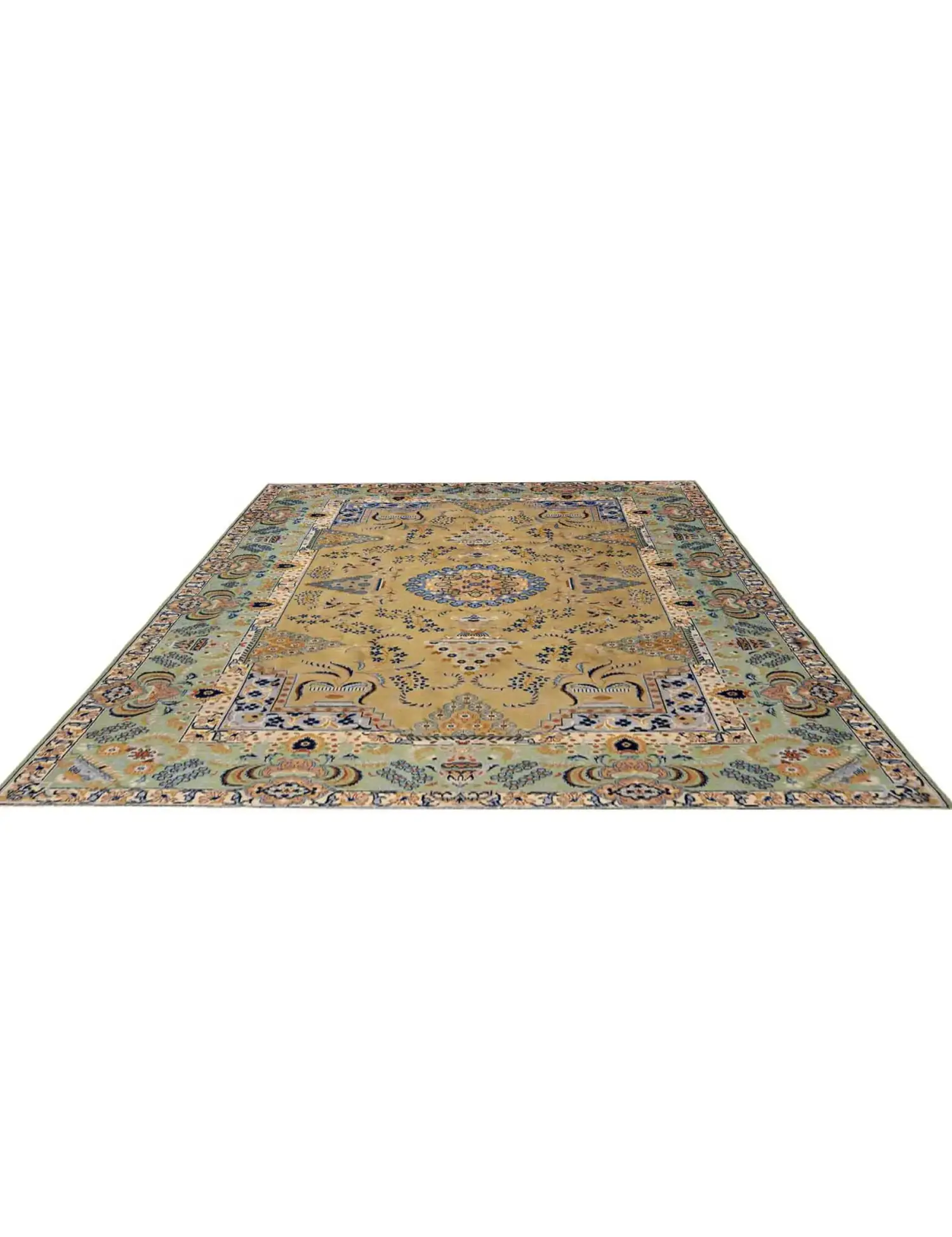 Giallo Persiano Kashan Patina 316 x 217 cm - Tappeto unico fatto a mano