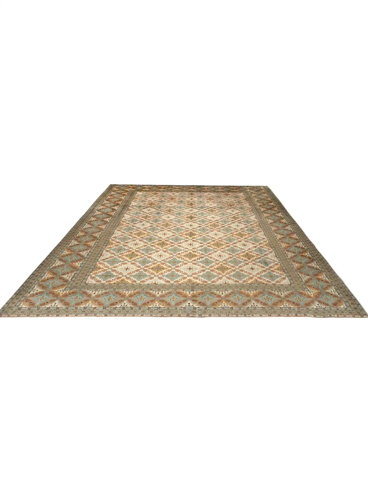 Beige Persan Kashan Patina 375 x 275 cm - Tapis fait main unique