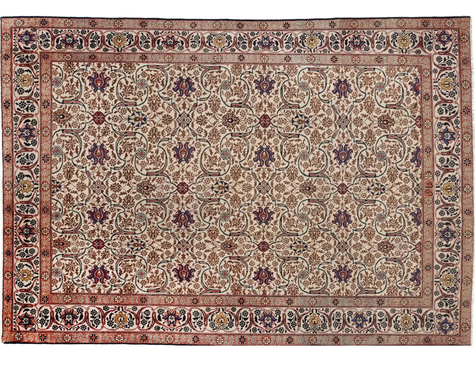 Beige Persien Tabriz Patina  315 x 232 cm - Einzigartiger handgefertigter Teppich