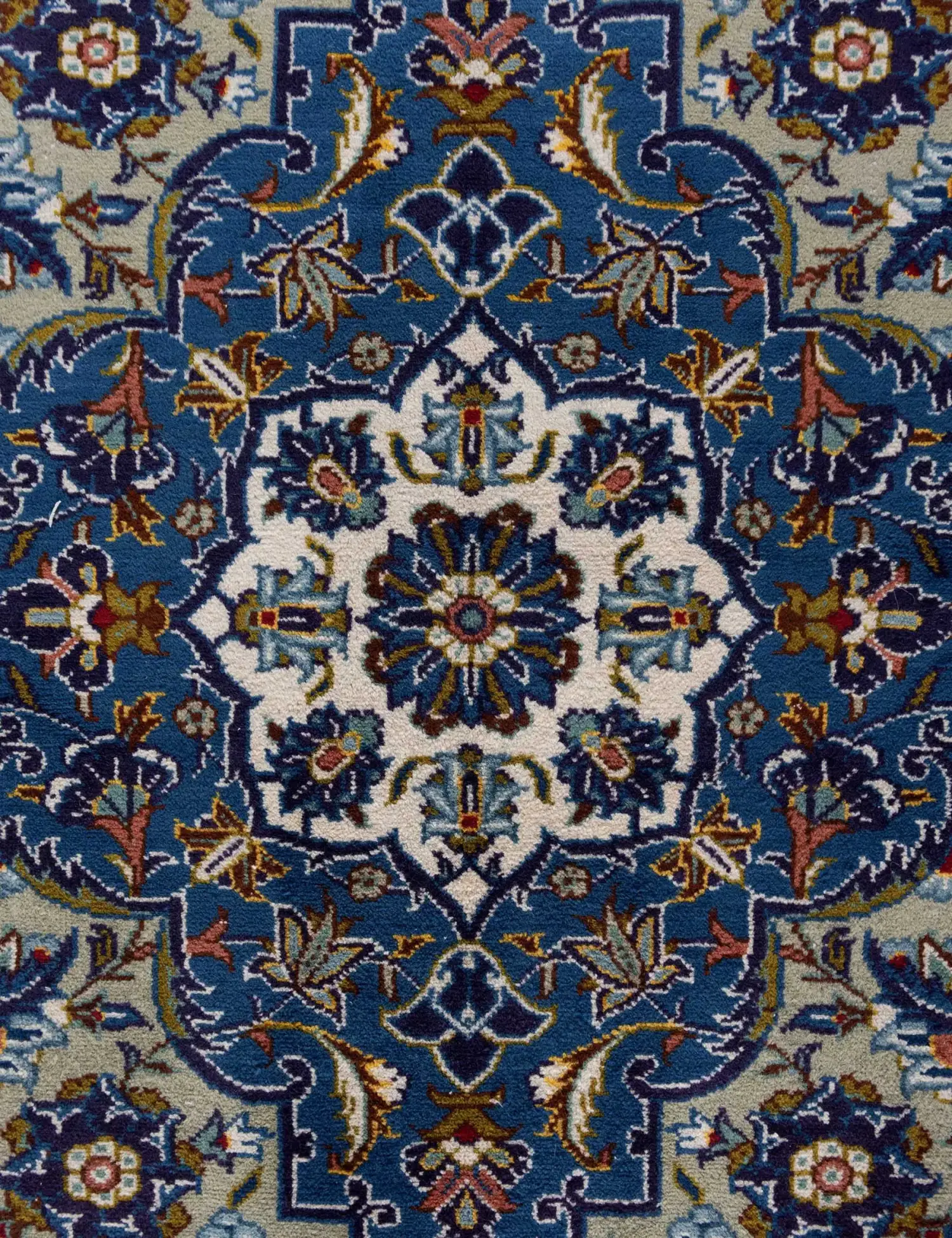 Beige Persia Kashan Patina 425 x 292 cm - Unique Handmade Carpet