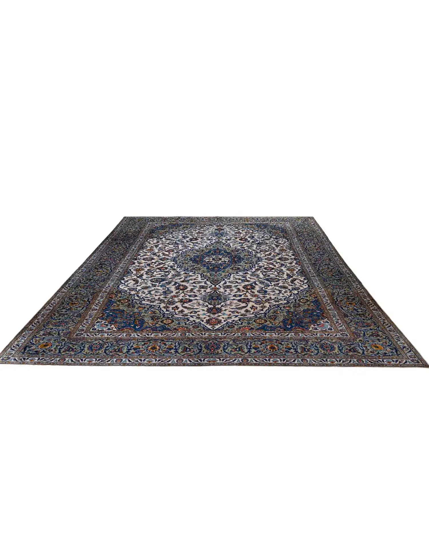 Beige Persia Kashan Patina 425 x 292 cm - Unique Handmade Carpet
