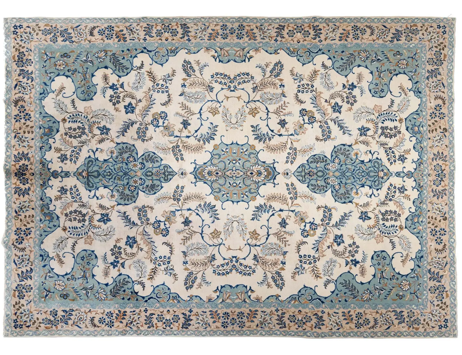 Beige persia Kashan Patina  390 x 293 cm - Unikt håndlaget teppe